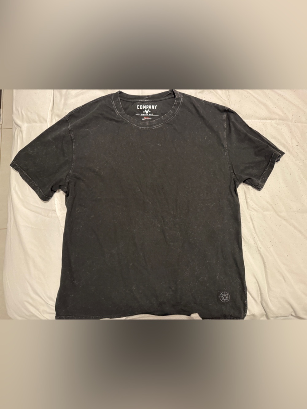Black Washed Short-Sleeve Crewneck Tee